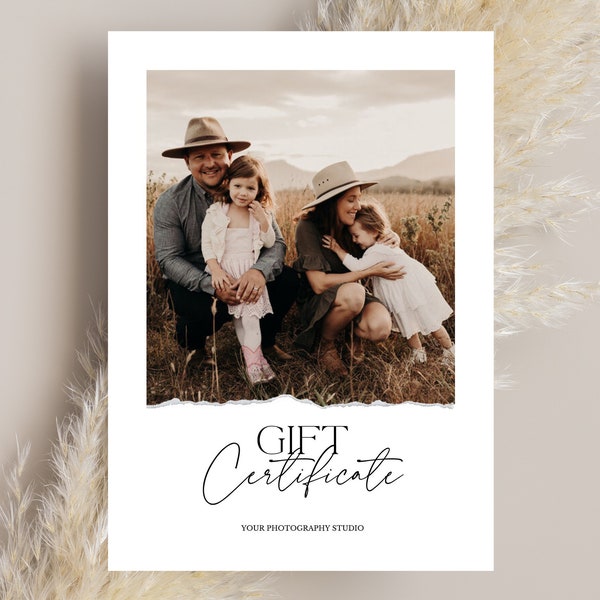 Photographer Gift Certificate Template, Canva & Photoshop template, Photography Gift Card, Gift card for Photographer, Photography Voucher