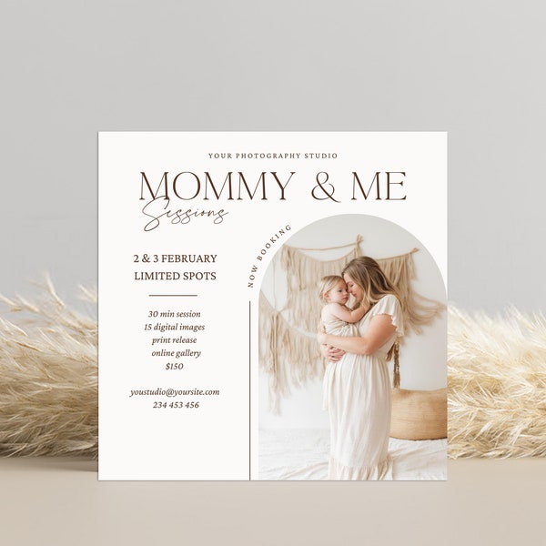 Mothers Day Mini Session Template, Mom and Me Mini sessions Template, Mommy and Me Minis Template,Mothers Day Template , boho CANVA template