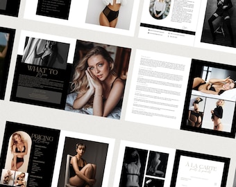 Boudoir Client Guide Template for CANVA Booudoir Style Guide, Photographer Magazine Template, Boudoir Price guide, Marketing brochure