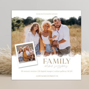 Family Mini session template, Photography marketing, Photoshop template,family mini sessions template, Photographer marketing board