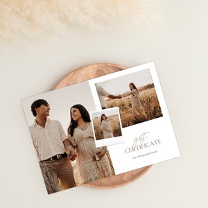 Modèle de certificat-cadeau de photographe, carte-cadeau de photographie, carte-cadeau pour photographe, bon de photographie, photographe du conseil de marketing