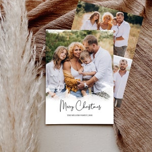 Christmas Card Template, Holiday Card, Christmas photo card, Family Card, Printable Xmas Card, Photography Card, PHOTOSHOP template