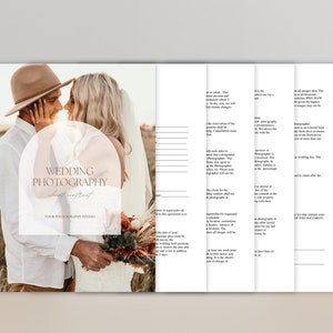 Canva Wedding Photography Contract Template, Photography Business Form, 5 page Contract Template, Photography Contract for Photographers