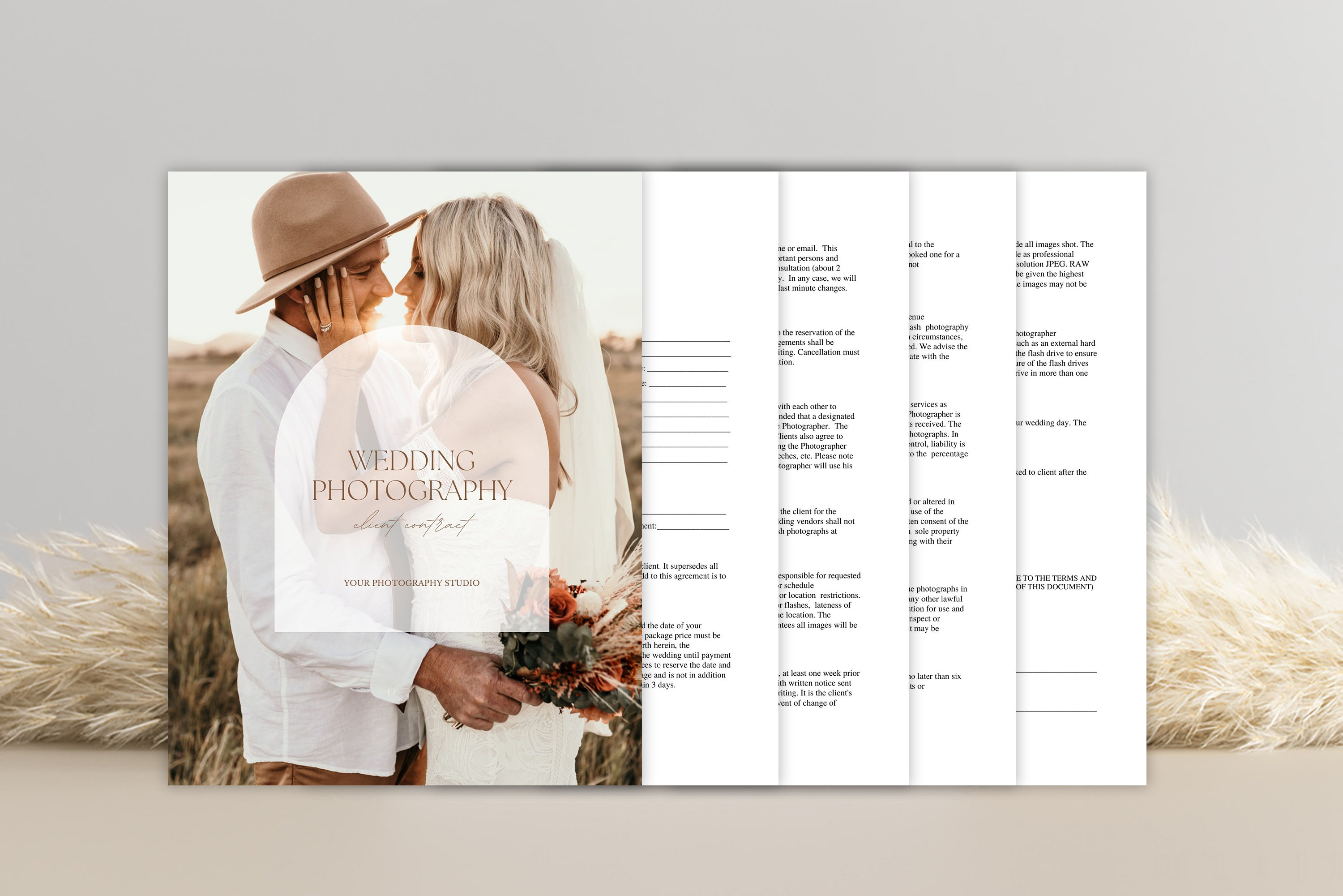 Canva Wedding Photography Contract Template, Photography Business Form, 5 page Contract Template, Photography Contract for Photographers