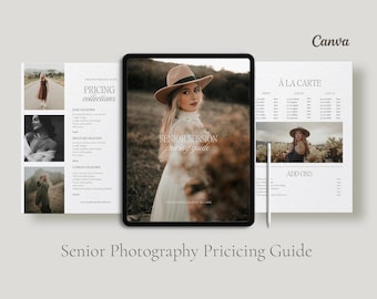 Senior Photography Pricing Guide Template: Canva Price List (Digital Download)