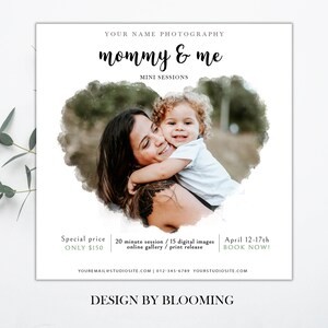 Moeder en ik Mini sessie sjabloon, Moeders dag mini sessie sjabloon, Mama en ik Mini&#39;s Sjabloon, Moederdag Sjabloon | Altijd samen