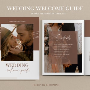 Wedding Welcome guide, Photography Pricing Guide Wedding Magazine Template, Marketing Brochure, Boho wedding, Photographer Client Guide