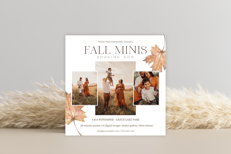 Fall Mini Session Template - Photography Marketing CANVA Template (5x5 ...