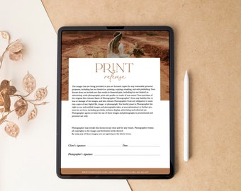 Photography Print Release Form Template for Photoshop (Instant Download)