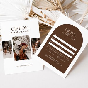 Modèle de chèque-cadeau pour photographe, carte-cadeau photographie, modèle CANVA & PHOTOSHOP, chèque-cadeau modifiable, carte-cadeau pour photographe