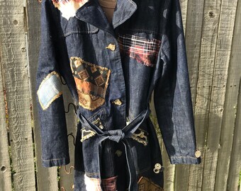 denim duster coat plus size