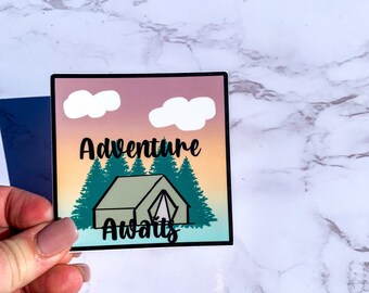 Adventure sticker | outdoors sticker | sunset sticker | camping sticker | car decal | waterproof sticker | gift for him | valentines gift