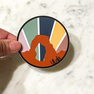 Utah sticker, Utah decal, arches sticker, arches monument, weatherproof sticker, hydroflask sticker, water bottle decal, stocking stuffer