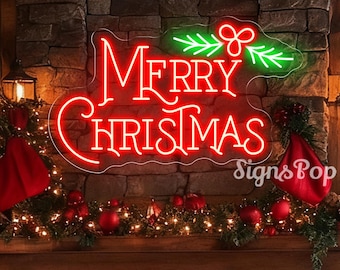 Merry Christmas-neonbord, kerst led-licht, kerstcadeau-ideeën, aangepaste kerstfeest led-verlichting, thuis muur vakantie kerstfeest decor