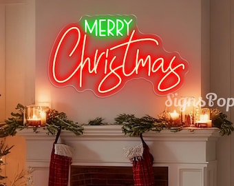 Vrolijk kerstfeest neonbord, kerst led-bord, aangepaste kerstfeest led-verlichting, kerstcadeau, thuis muur vakantie evenement Decor kerstfeest