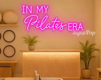 Neonbord In my Pilates Era, aangepast pilatesbord voor muur thuisgym, decor Pilates Studio Art, neonlicht pilatesles muur, cadeau pilatesliefhebber