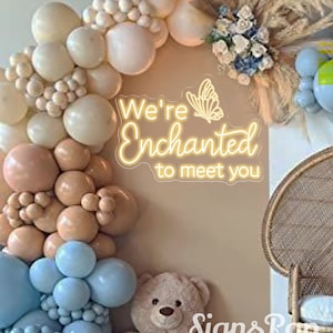We’re Enchanted to meet you Neon Sign, Baby Shower Sign, Baby Shower Backdrop Sign, Baby Shower Welcome Sign, Baby Shower Decor, LED  Sign