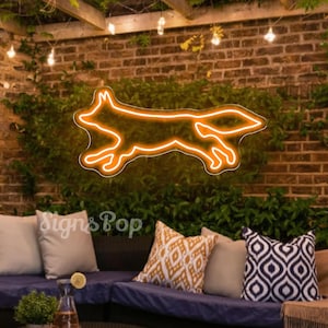 Fox neon sign,Fox led sign,Red Fox Running light sign,Kids  Nursery Game Room Bedroom Living Decor, Animal Wall Art, Modern Patio Neon Decor
