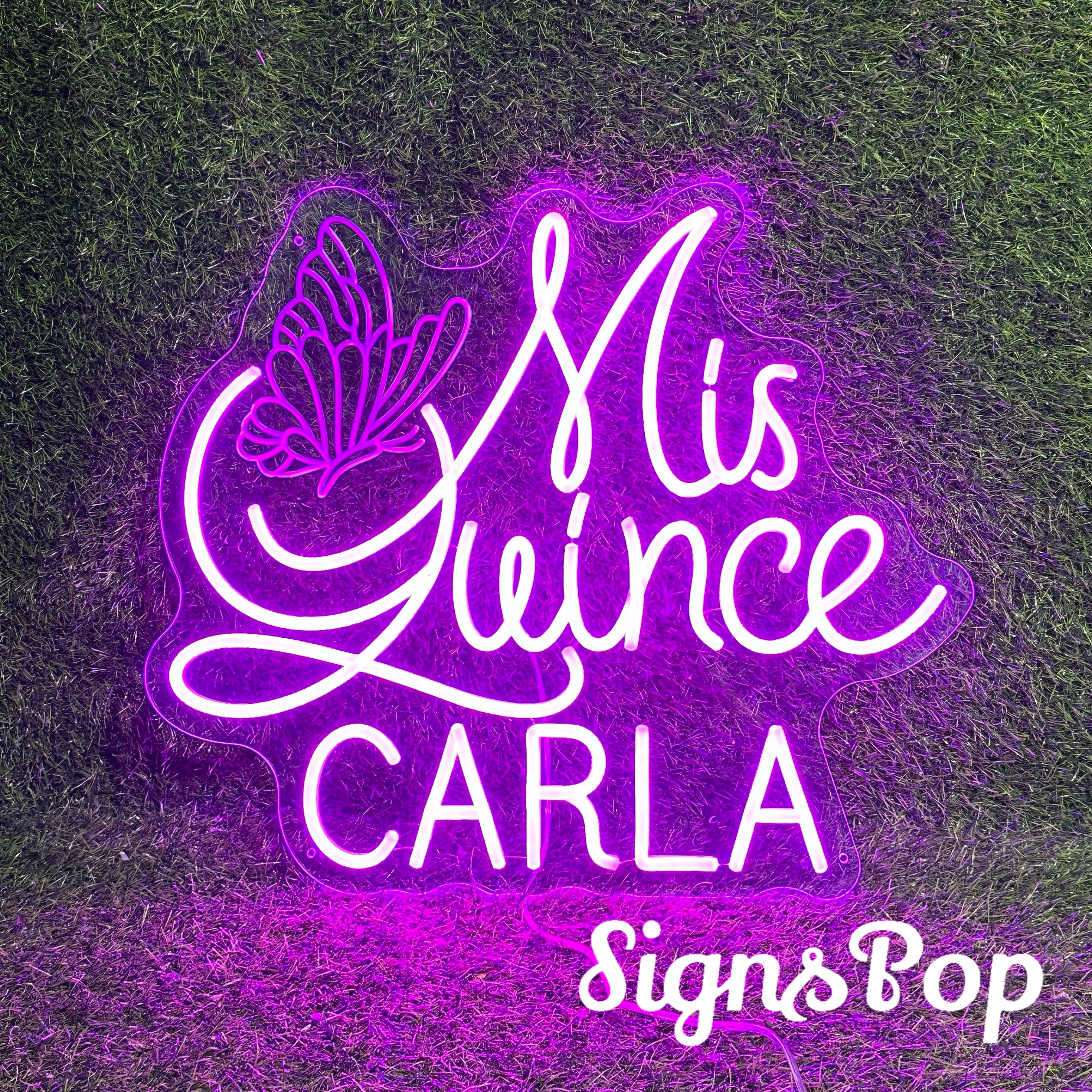 Mis Sign Mis Quince Name Neon Sign,custom Your Name 15th Birthday Party Neon ...