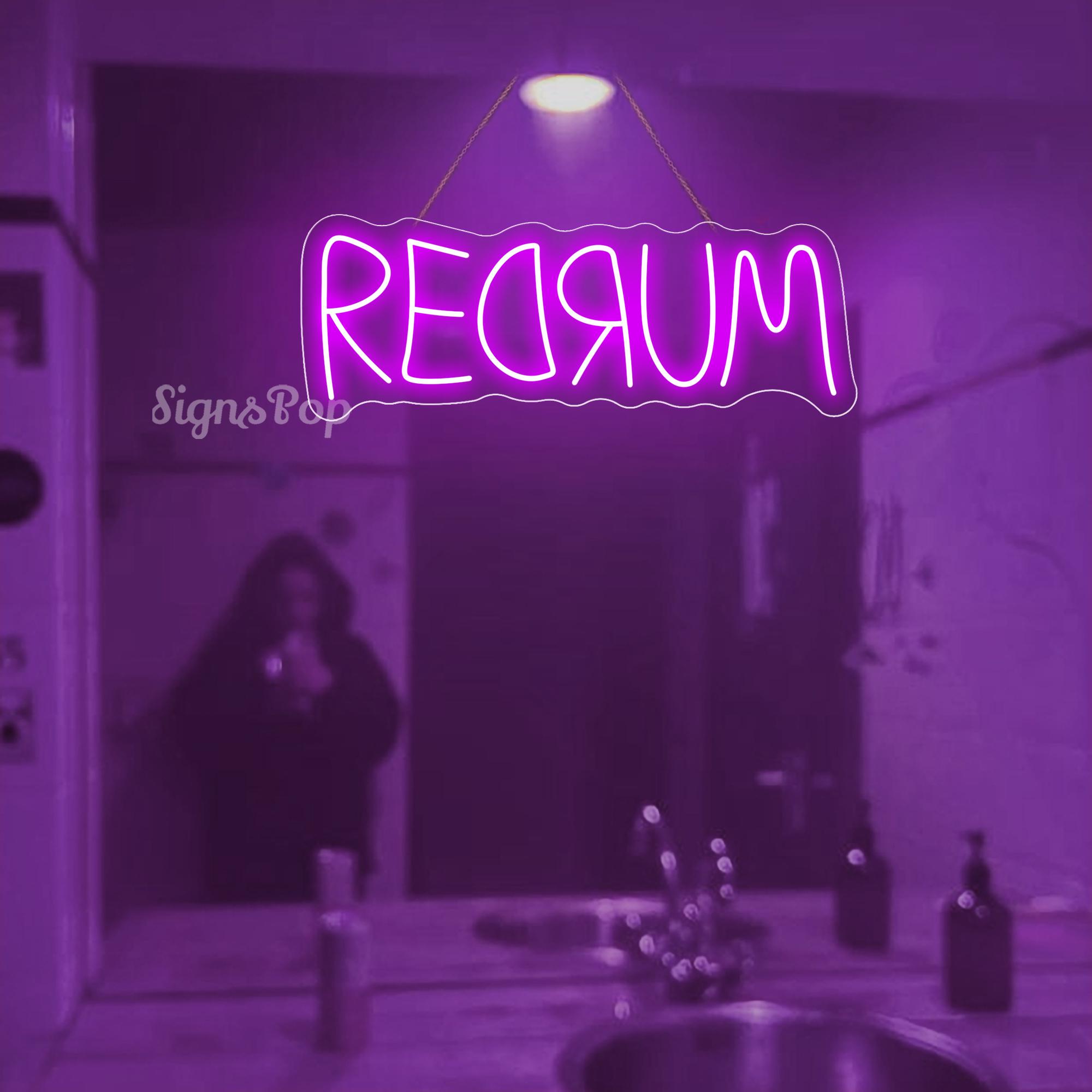REDRUM Neon Sign – Horror Movie Inspired LED Light, Spooky Room Decor, Creepy Halloween Decoration, For Gaming Rooms, Bedrooms & Gothic Spaces
