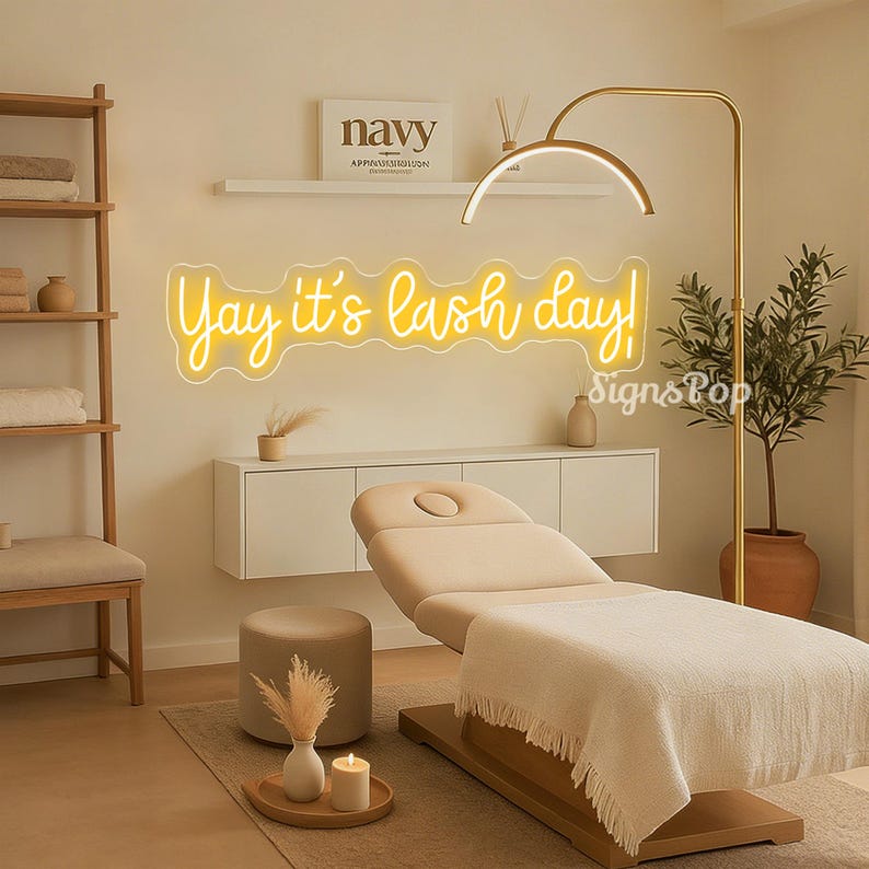 Yay It's Lash Day Neon Sign, Custom Lashes Salon LED, Lash Room Decor ...