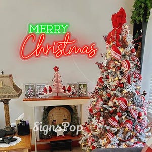 Merry Christmas Neon Sign,Christmas Neon Light,Custom Christmas Party Led Lights,Christmas Decor for Home Party, Christmas Gift Ideas