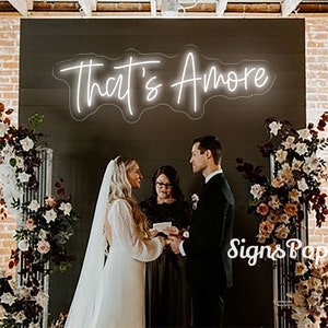 Letrero de neón That's Amore, letrero de neón personalizado para bodas, luz de neón para fondo de bodas, regalos de boda, letreros de bienvenida para bodas, regalo de primer aniversario