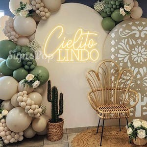 Cielito Lindo Neon Sign, Mexican Baby Shower or Wedding Festival Decor,Boho Fiesta Party Backdrop ,Birthday or National Day Celebration Sign