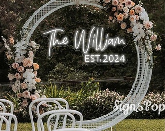 Wedding Neon Sign | Last Name Neon Sign | Custom Led Neon Sign | Vintage Name Sign | Family Name Sign | Neon Name Sign for Wedding Decor