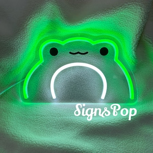 Frog  Neon Sign, Kawaii Frog Sign Wall Art, Game Room Decor, Animal Wall Art,  Anime Neon Sign, Led Light Sign for Kids Room, Gift for Kids