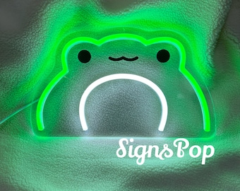 Frog  Neon Sign, Kawaii Frog Sign Wall Art, Game Room Decor, Animal Wall Art,  Anime Neon Sign, Led Light Sign for Kids Room, Gift for Kids