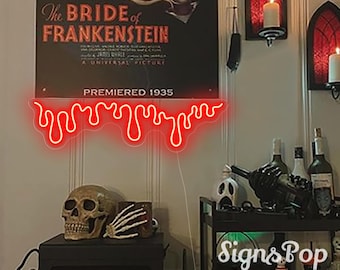Blood Drip neon sign,Custom Halloween LED decor,Dripping Blood Sign,Horror Movies Gift,Scary Halloween Decor, Dark Art Decor, Spooky sign