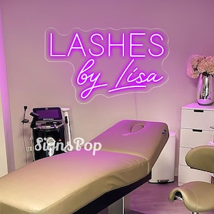 Wimpern von Studio Name Leuchtreklame, benutzerdefiniertes LED-Schild für Wimpern Raum, Wimpern Salon Zeichen, LED-Schild für Schönheitssalon, personalisiertes Schönheitssalon-Dekor