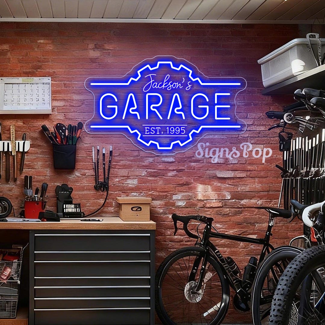 Custom Garage Neon Signs, Personalized Man Cave Decor, Garage LED Sign ...