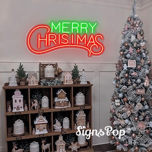 Merry Christmas Neon Sign, Custom Christmas Party Led Lights, Christmas Decor for Home Party, Christmas Gifts, Merry Christmas Shop Signage