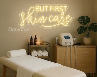 Maar First Skin Care Neon Sign, SkinCare Facial Room Wall Decor, Beauty Salon Spa Sign, Beauty Salon Spa Sign, Esthetics Wall Decor, Spa Wall Decor, Skin Glows Sign
