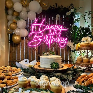 Happy Birthday Leuchtreklame, Happy Birthday Zeichen, Geburtstagsparty Hintergrund, LED-Schild für Geburtstagsparty, Geburtstagsschild Event Decor, personalisiertes Geschenk
