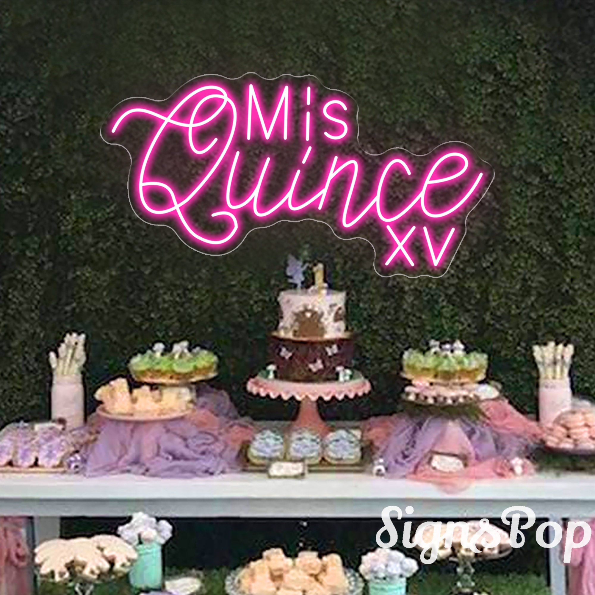 Mis Quince XV Neon Sign,custom 15th Birthday Party Led Neon Light,mis ...