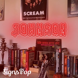 Custom Horror Neon Signs, Blood Decor, Name Neon Signs, Scream Movie Room, Spooky Halloween Decor, Movie Room Display Gift for Horror Fans