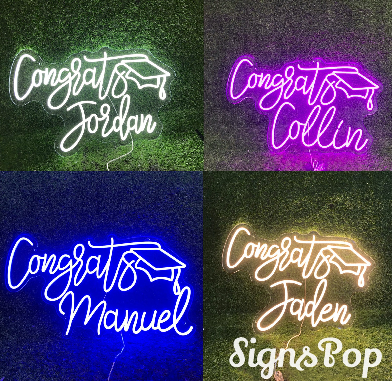 Congrats Grad Sign Personalized Congrats Grad Neon Sign, Custom Congrats Name Neon Sign, Personalized ...