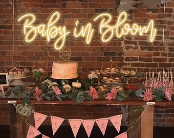 Baby in Bloom Neon Light,Customized Baby in Bloom Neon Sign,Baby Shower Backdrop Sign,Oh Baby sign,Baby Shower Welcome Sign,Nursery Wall Art