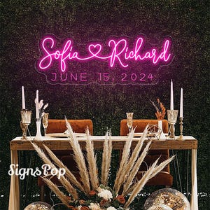 Benutzerdefinierte Paar Namen mit Herz Hochzeit Neon Schild, Hochzeit Neon LED-Schild, Paar Name Led Licht, Hochzeit Hintergrund Wand Dekor, Verlobung Dekor