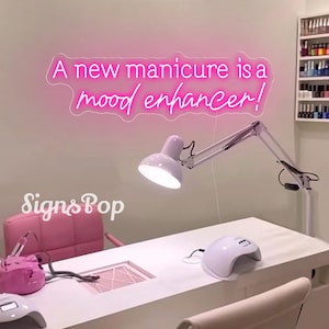 Eine neue Maniküre ist eine Stimmungsaufheller Leuchtreklame, Nail Spa Led-Schild, Benutzerdefinierte Nagelstudio LED Neonlicht Wanddekoration, Nagelstudio Zeichen, Beauty Wanddekoration