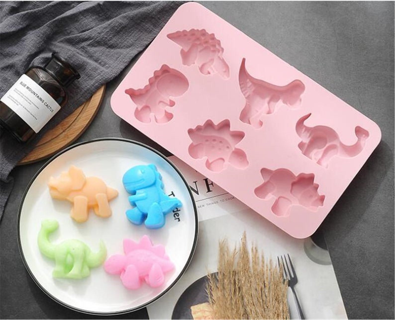 Soap Mold 6 Different Dinosaurs Cake Mold Flexible Silicone Etsy UK