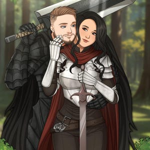 Custom Anime Portrait, Anime Couple, anime portrait gift, personalized commission ONLY DIGITAL FILE!