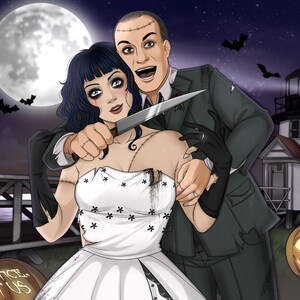 Custom Halloween Portrait, Couple portrait, portrait gift, Nightmare personalized commission ONLY DIGITAL FILE!