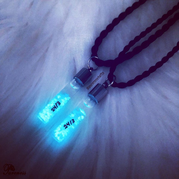 Glowing Name on Rice Necklace, Name Necklace Gift, Glowing Necklace, Glowing Rice Necklace with name, Customized Gift, Gift for Her Handmade