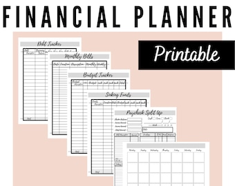 Printable Planner Financial Budget Cash Envelope Tracker Digital Planner Financial Paycheck Budget Monthly Download