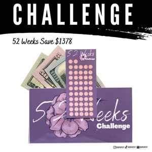 52 Weeks Cash Envelope Money Challenge Sticker Tracker Digipapert Sinking Funds 52 Weeks