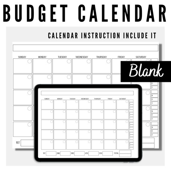 budget calendar printable minimalist cash envelope calendar etsy
